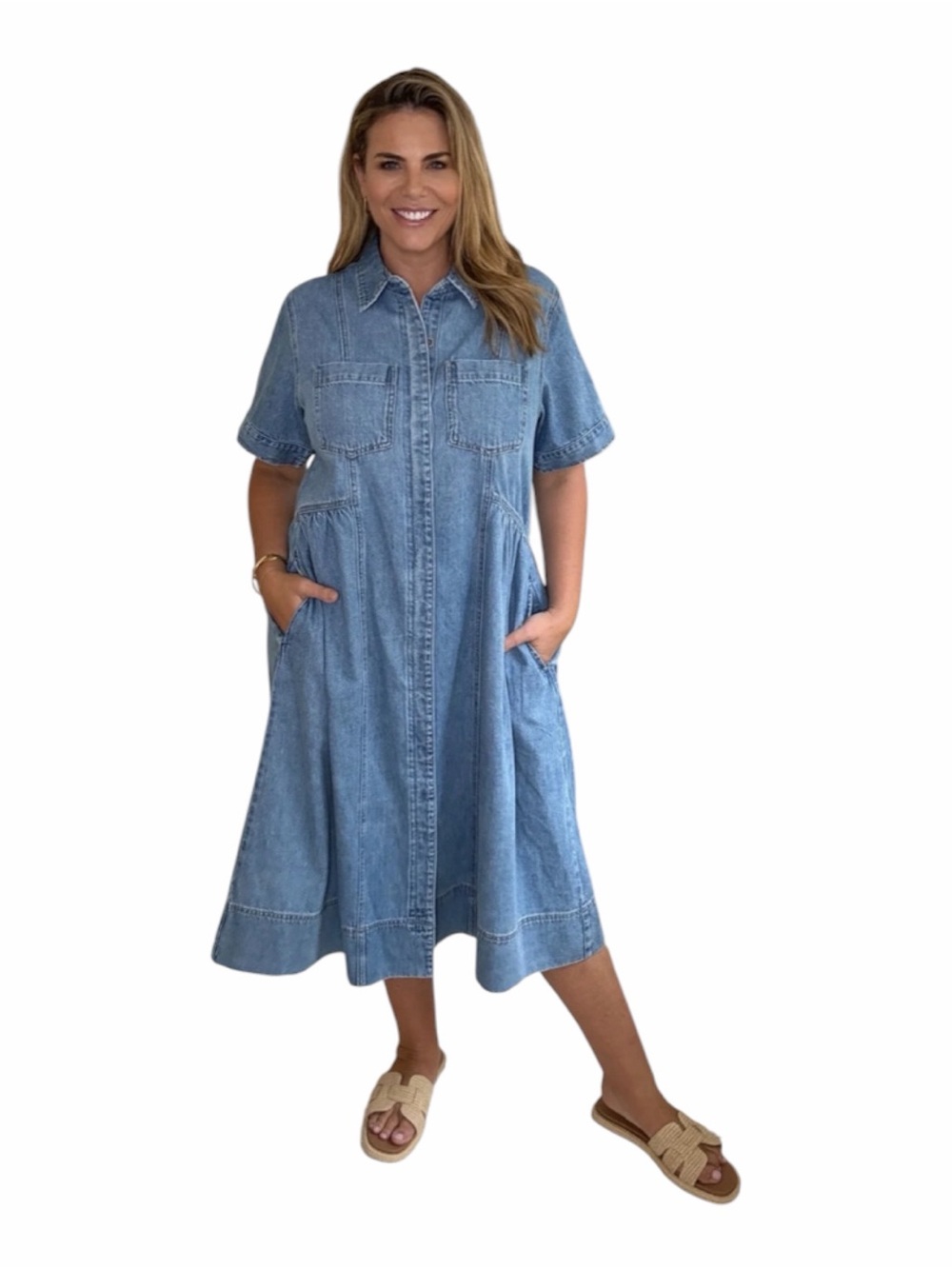 MAYE Montana Denim Shirt Dress Size XS